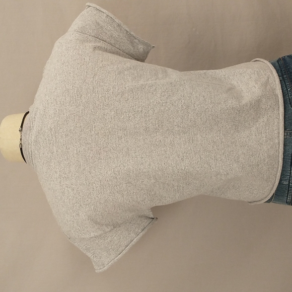 Notre Dame Irish Crop Cut Off Tee Rolled Edge Heather Gray T Shirt Top Made USA - Picture 3 of 8